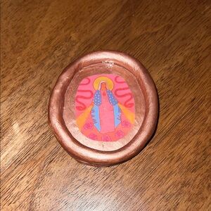 Handcrafted rose gold Clay Trinket Dish with blessed mother